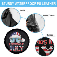 Christmas In July Spare Tire Cover Patriotic USA Sunglasses Graphic