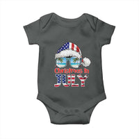 Christmas In July Baby Onesie Patriotic USA Sunglasses Graphic