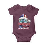 Christmas In July Baby Onesie Patriotic USA Sunglasses Graphic