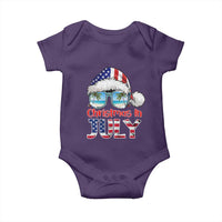 Christmas In July Baby Onesie Patriotic USA Sunglasses Graphic