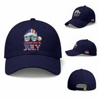 Christmas In July Baseball Cap Patriotic USA Sunglasses Graphic