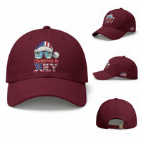 Christmas In July Baseball Cap Patriotic USA Sunglasses Graphic