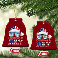 Christmas In July Ceramic Ornament Patriotic USA Sunglasses Graphic