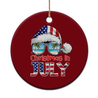 Christmas In July Ceramic Ornament Patriotic USA Sunglasses Graphic