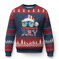 Christmas In July Ugly Christmas Sweater Patriotic USA Sunglasses Graphic