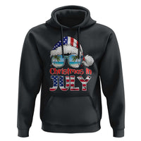 Christmas In July Hoodie Patriotic USA Sunglasses Graphic
