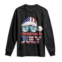 Christmas In July Long Sleeve Shirt Patriotic USA Sunglasses Graphic