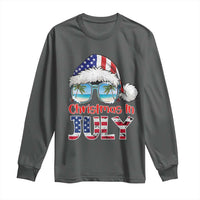 Christmas In July Long Sleeve Shirt Patriotic USA Sunglasses Graphic