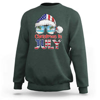 Christmas In July Sweatshirt Patriotic USA Sunglasses Graphic