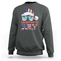 Christmas In July Sweatshirt Patriotic USA Sunglasses Graphic