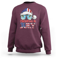 Christmas In July Sweatshirt Patriotic USA Sunglasses Graphic