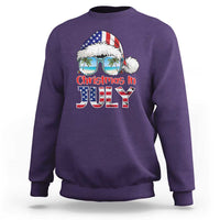 Christmas In July Sweatshirt Patriotic USA Sunglasses Graphic