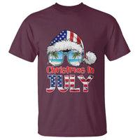 Christmas In July T Shirt Patriotic USA Sunglasses Graphic