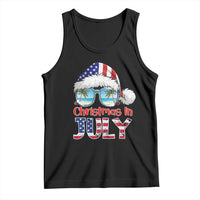 Christmas In July Tank Top Patriotic USA Sunglasses Graphic