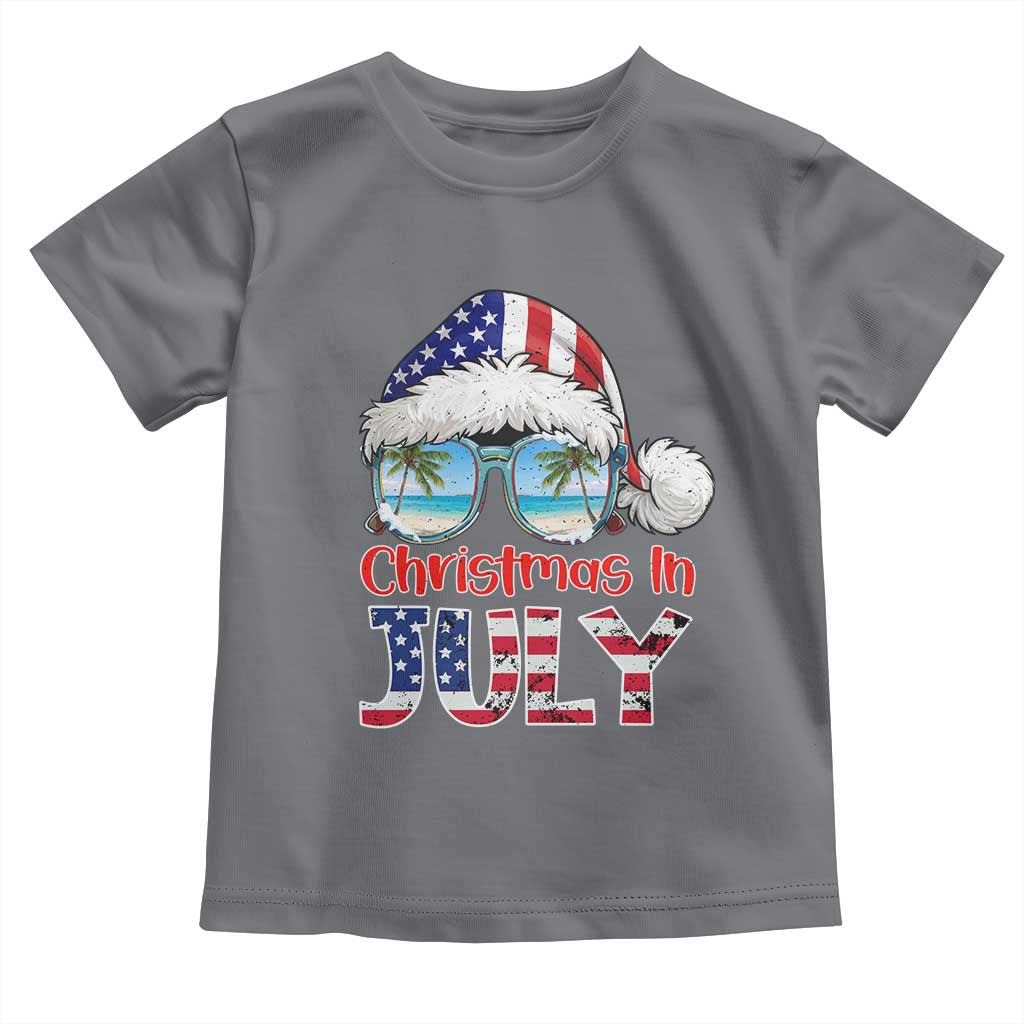 Christmas In July Toddler T Shirt Patriotic USA Sunglasses Graphic