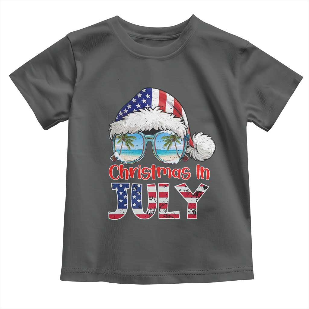 Christmas In July Toddler T Shirt Patriotic USA Sunglasses Graphic