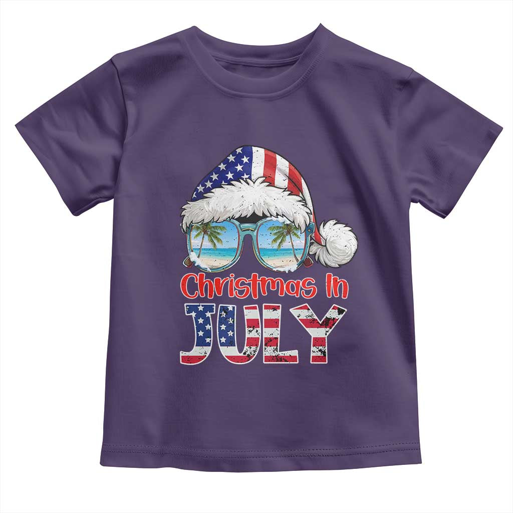 Christmas In July Toddler T Shirt Patriotic USA Sunglasses Graphic
