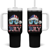Christmas In July Tumbler With Handle Patriotic USA Sunglasses Graphic