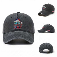 Christmas In July Washed Cotton Baseball Cap Patriotic USA Sunglasses Graphic