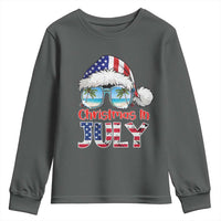 Christmas In July Youth Sweatshirt Patriotic USA Sunglasses Graphic
