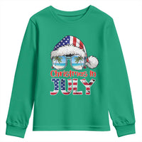 Christmas In July Youth Sweatshirt Patriotic USA Sunglasses Graphic