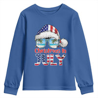 Christmas In July Youth Sweatshirt Patriotic USA Sunglasses Graphic