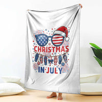 Patriotic USA Sunglasses Christmas In July Graphic Throw Blanket