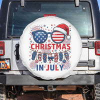 Patriotic USA Sunglasses Christmas In July Graphic Spare Tire Cover