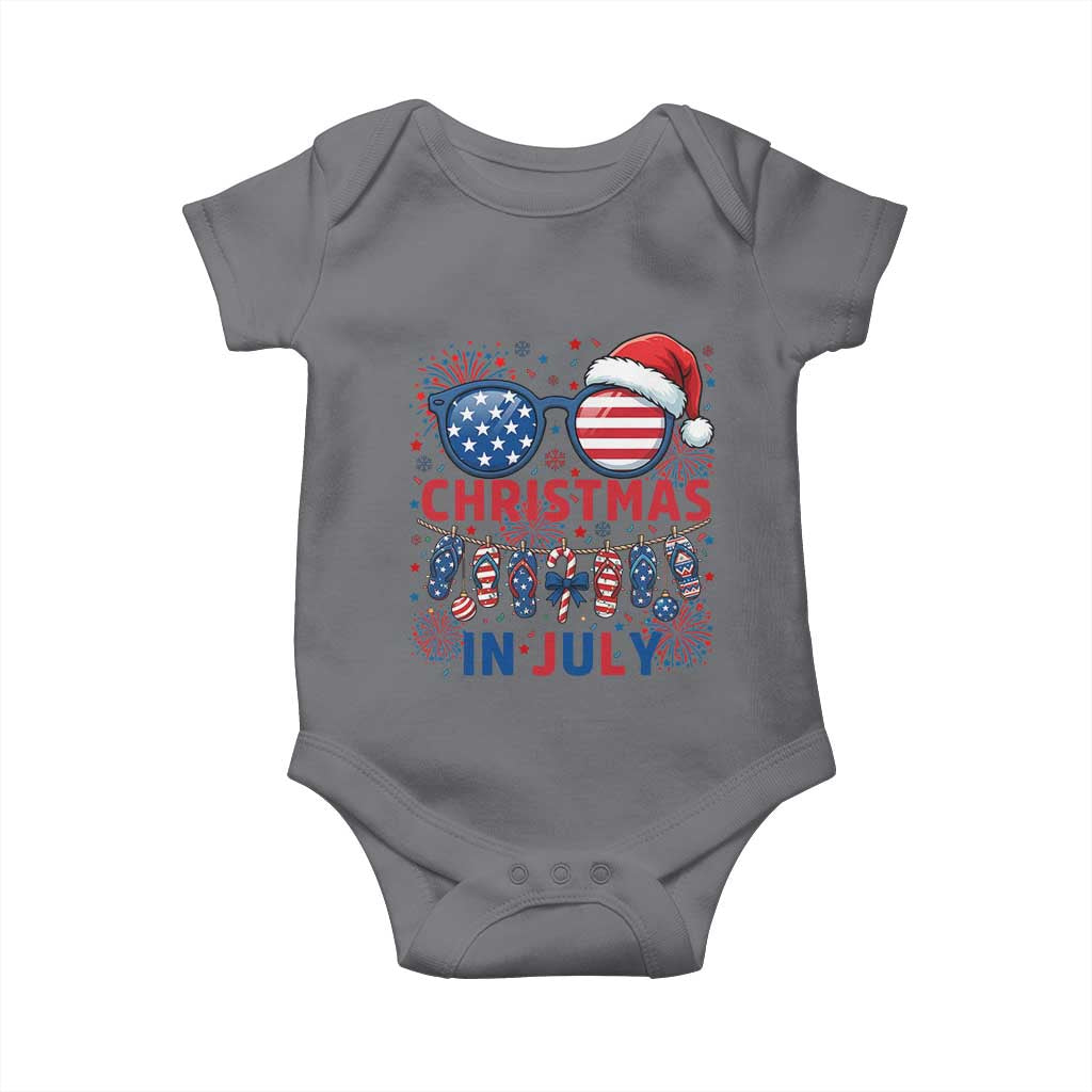 Patriotic USA Sunglasses Christmas In July Graphic Baby Onesie