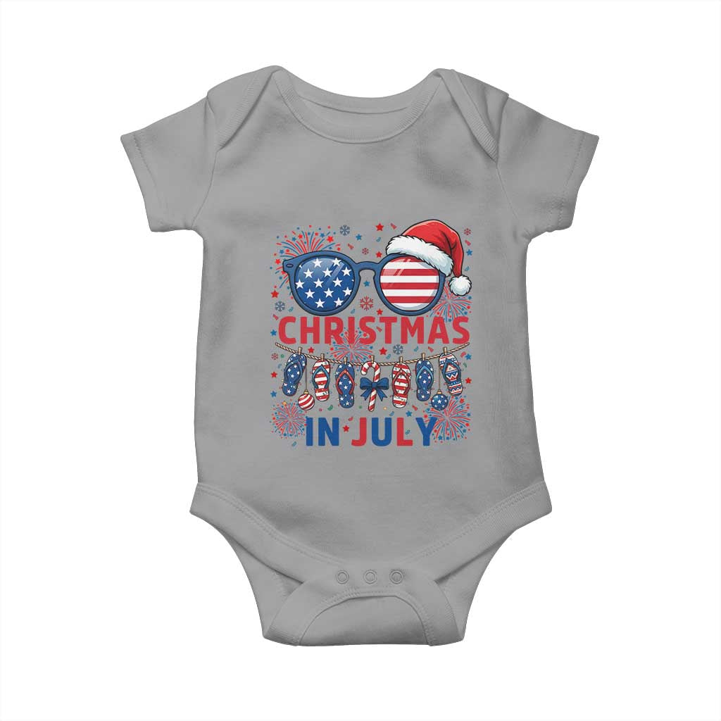 Patriotic USA Sunglasses Christmas In July Graphic Baby Onesie
