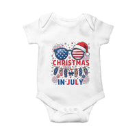 Patriotic USA Sunglasses Christmas In July Graphic Baby Onesie