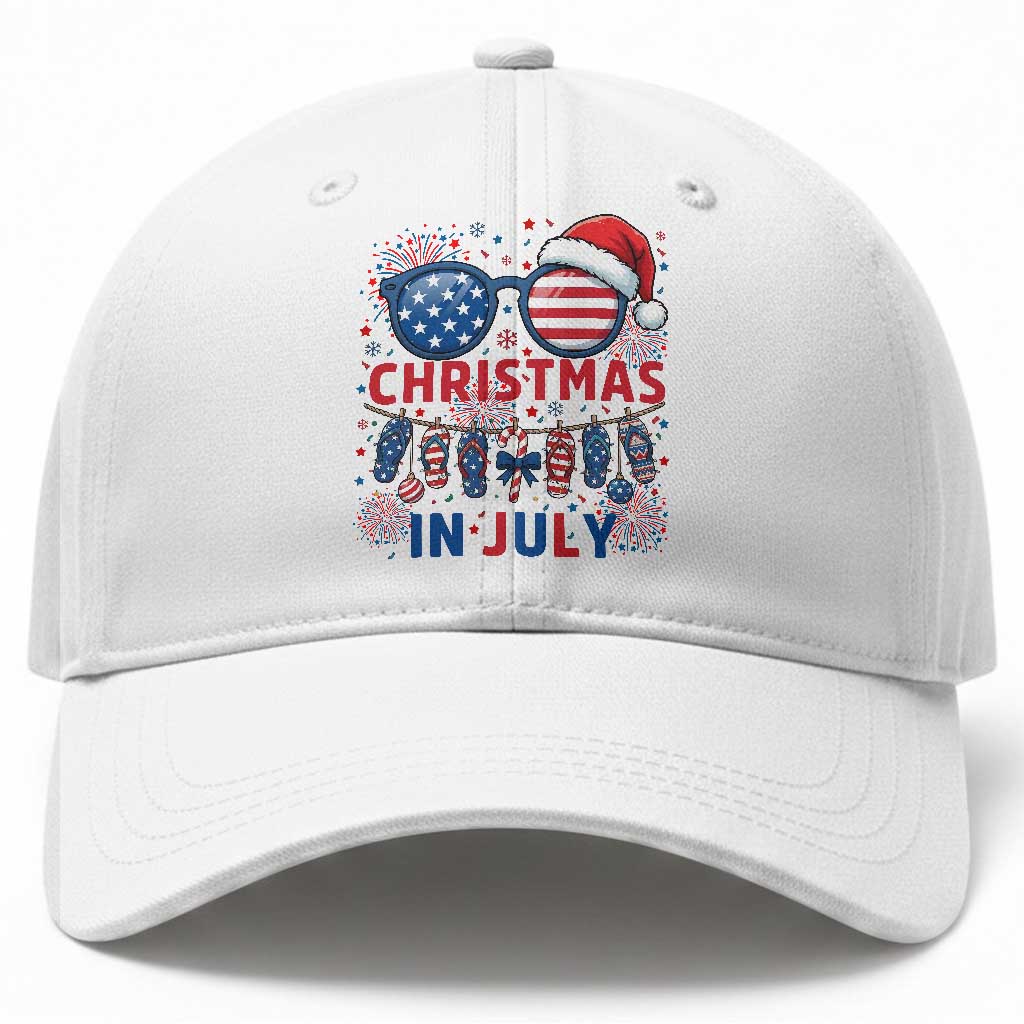 Patriotic USA Sunglasses Christmas In July Graphic Baseball Cap
