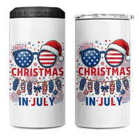 Patriotic USA Sunglasses Christmas In July Graphic 4 in 1 Can Cooler Tumbler