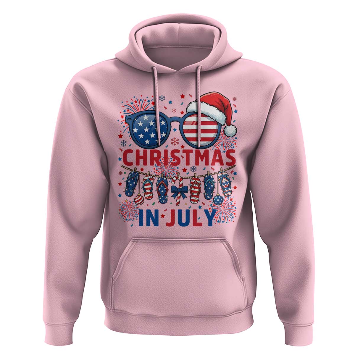 Patriotic USA Sunglasses Christmas In July Graphic Hoodie