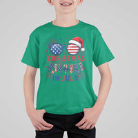 Patriotic USA Sunglasses Christmas In July Graphic T Shirt For Kid