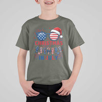 Patriotic USA Sunglasses Christmas In July Graphic T Shirt For Kid