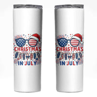 Patriotic USA Sunglasses Christmas In July Graphic Skinny Tumbler