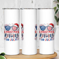 Patriotic USA Sunglasses Christmas In July Graphic Skinny Tumbler