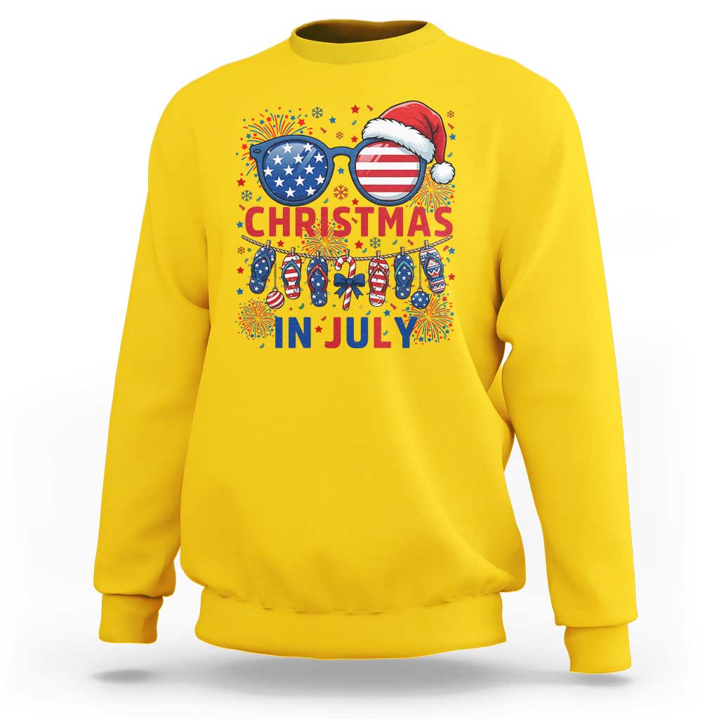 Patriotic USA Sunglasses Christmas In July Graphic Sweatshirt