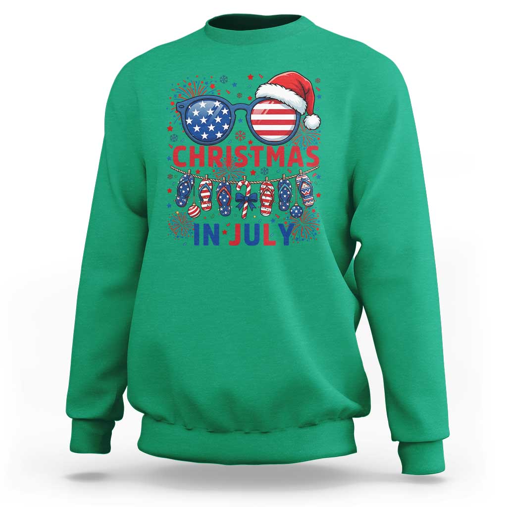 Patriotic USA Sunglasses Christmas In July Graphic Sweatshirt