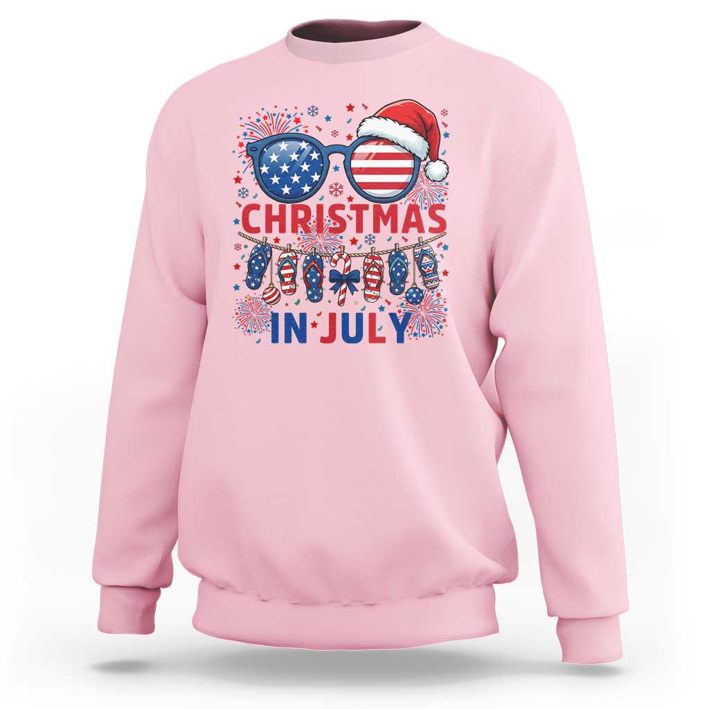 Patriotic USA Sunglasses Christmas In July Graphic Sweatshirt