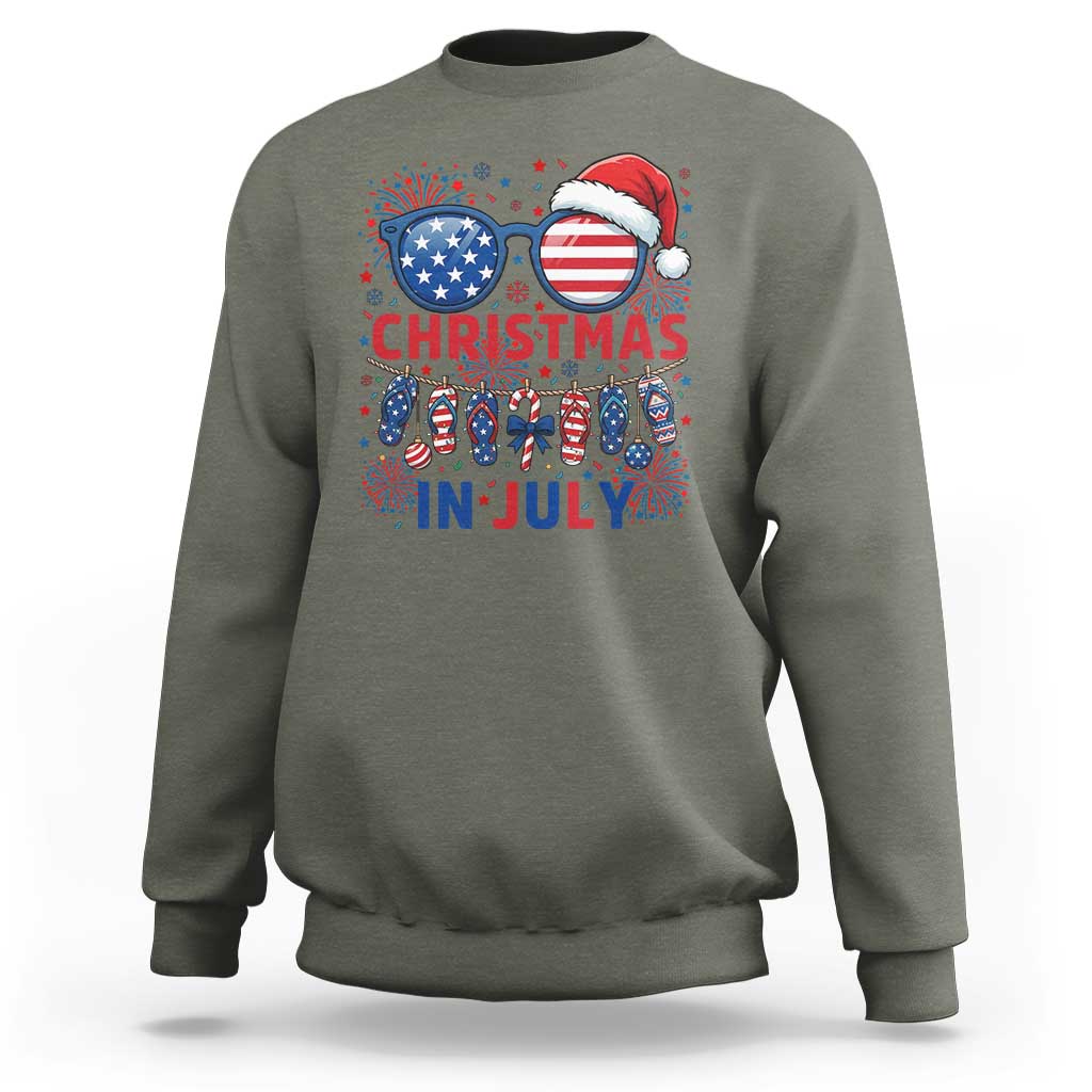 Patriotic USA Sunglasses Christmas In July Graphic Sweatshirt