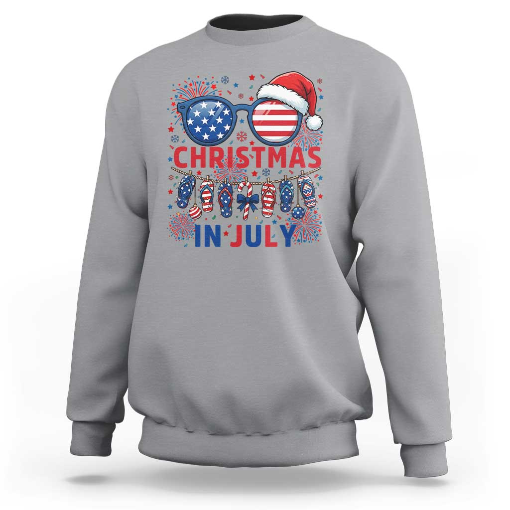 Patriotic USA Sunglasses Christmas In July Graphic Sweatshirt