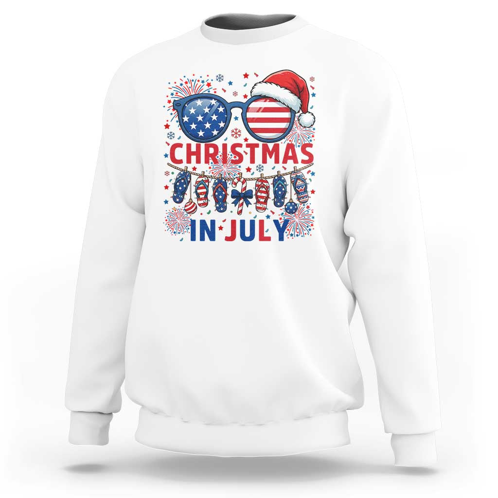 Patriotic USA Sunglasses Christmas In July Graphic Sweatshirt