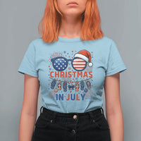 Patriotic USA Sunglasses Christmas In July Graphic T Shirt For Women
