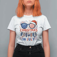 Patriotic USA Sunglasses Christmas In July Graphic T Shirt For Women