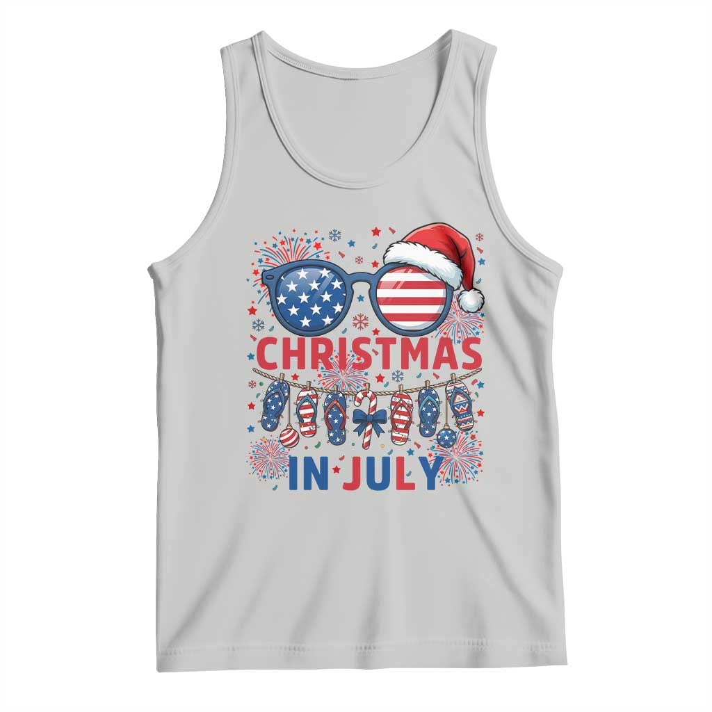 Patriotic USA Sunglasses Christmas In July Graphic Tank Top