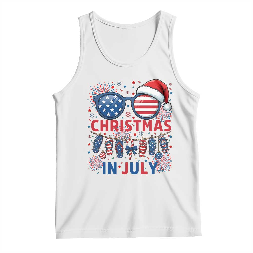 Patriotic USA Sunglasses Christmas In July Graphic Tank Top