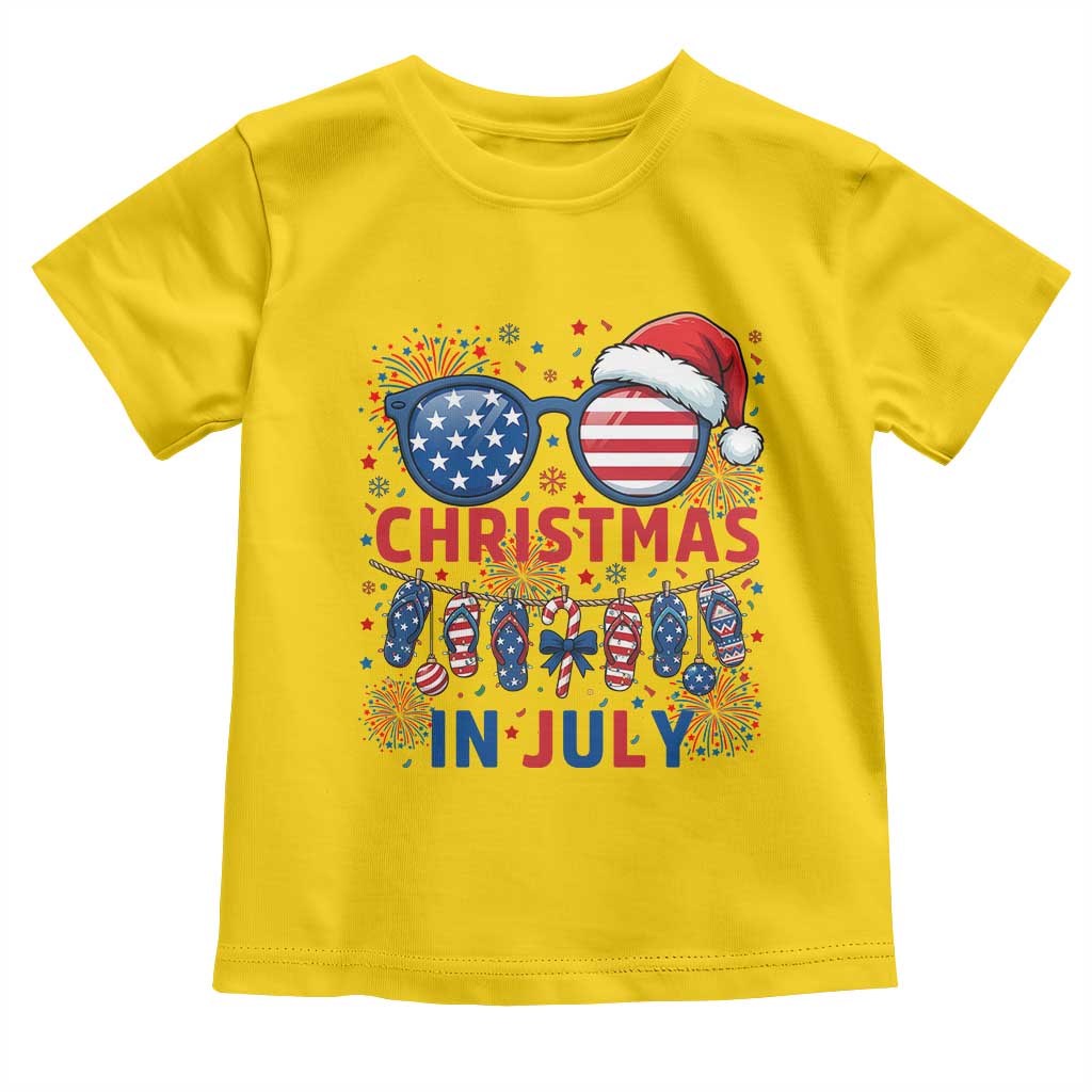 Patriotic USA Sunglasses Christmas In July Graphic Toddler T Shirt