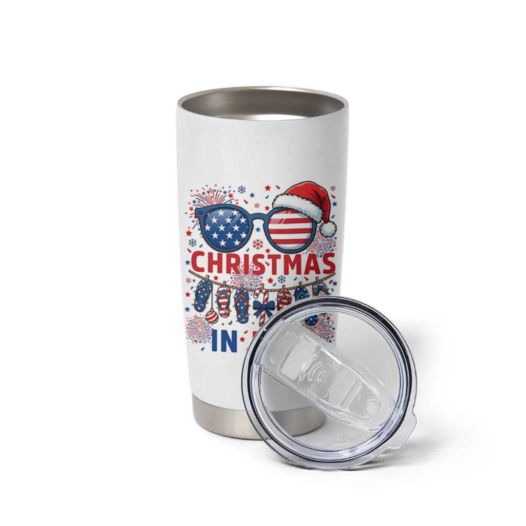 Patriotic USA Sunglasses Christmas In July Graphic Tumbler Cup